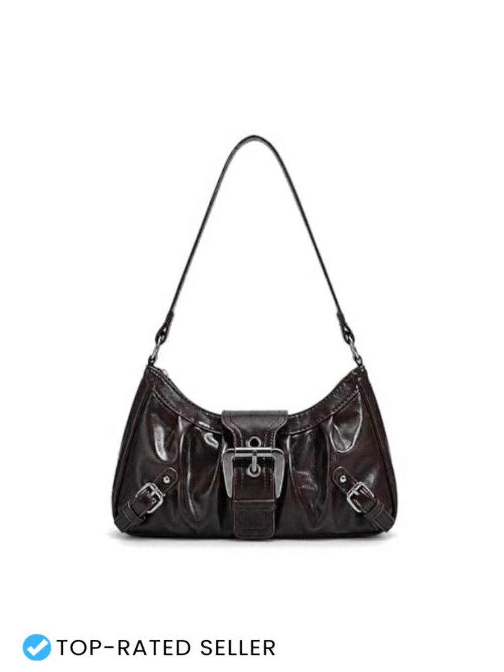 Y2K Faux Leather Hobo Shoulder Bag, Top Handle Clutch Purse, Cute Small Bag